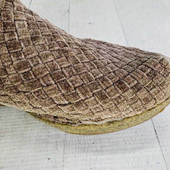 Bernie Mev Camel Basketweave Woven Stretch Slip On Wedge Heel Shoes Size 38 US 7 - Picture 12 of 16